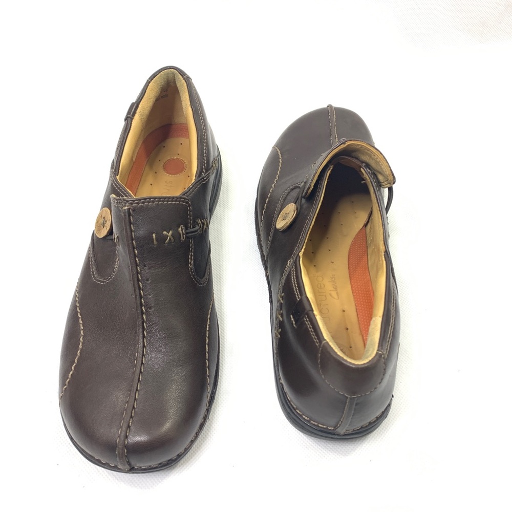 CLARK’S Brown Structured Loafers 9
